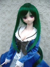 8-9インチ/【お取り寄せ】ロングポニーテール Green/Black mixed