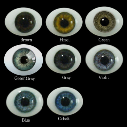 Oval Flat Back Glass Eyes 8mm