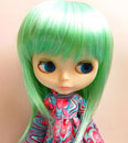 11-12インチ/セミロングシャギー Opal Green mixed